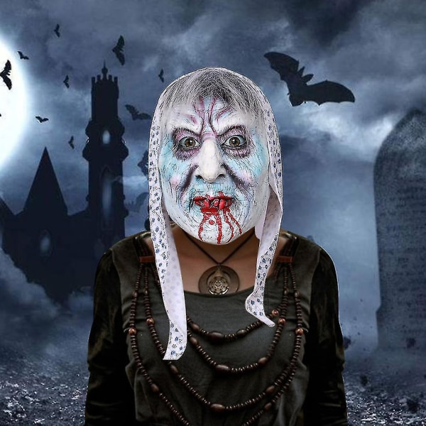 Halloween Skräckmask Zombie Ghost Blood Skrämmande realistiska ansiktsmasker för kostym