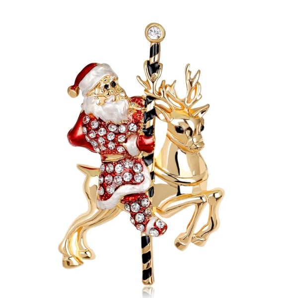 Lyx utsökt julbroscher Pin Snowman Santa Claus Boot Garland Mode Smycken Presentdekoration style 15