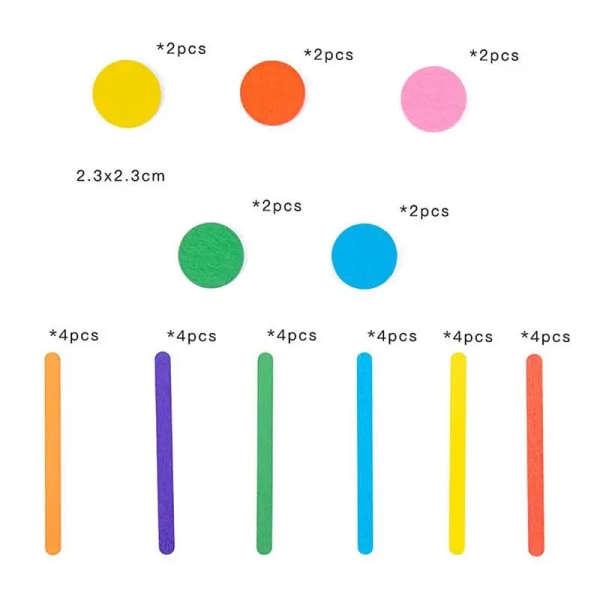 Rainbow Stick Puzzle Sex Colors Sticks DIY Intelligence Game Educational Intelligence Montessori Toy Trä Brain Teasers Toy A