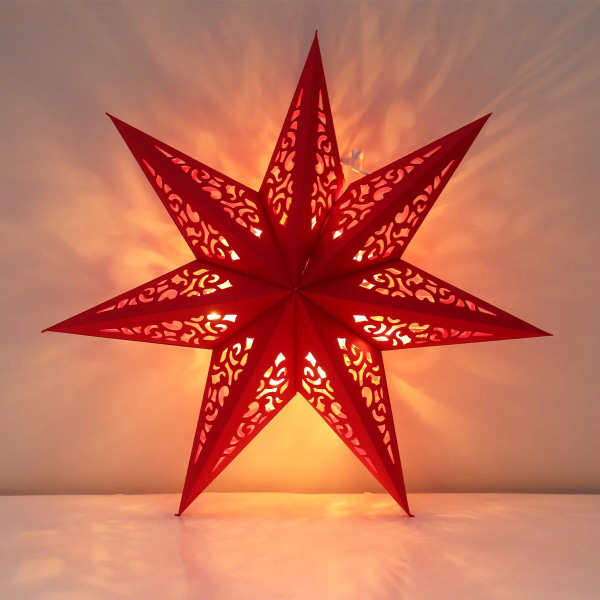 45cm Hollow Out Star Party Ljus Fönstergaller Papper Lykta Stjärnor Lampskärm Trädgårdshängande dekoration för julfest 2023 1