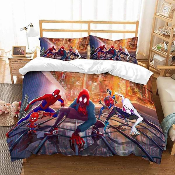 Spider Man 3d- printed Sängkläder Set Cover Cover Kuddfodral Barn Present Färg 1 US QUEEN 228x228cm