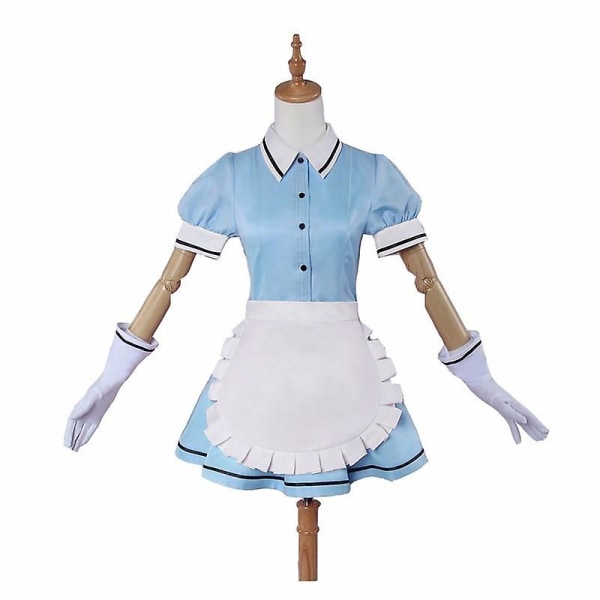 Anime Blend S Maika Sakuranomiya Cosplay Kostym Kaho Hinata Maid Förkläde Klänning Uniform Kvinnor Halloween Carnival Party Kostym Blue L