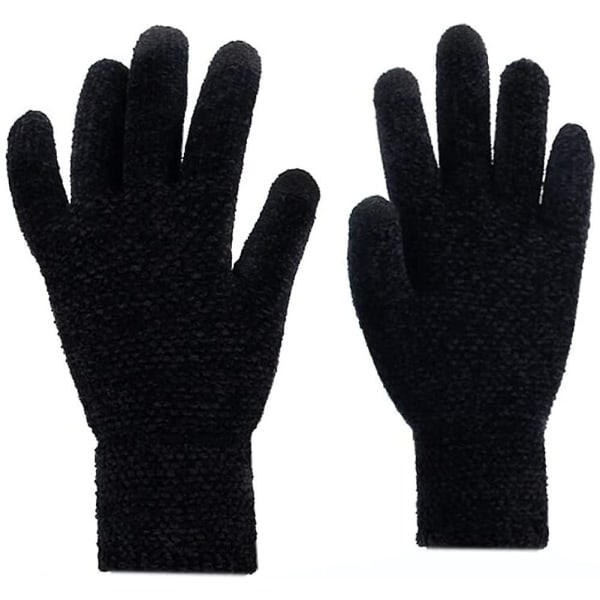 Unisex vinterhandskar med pekskärm Chenille Knit Texting Tjocka handskar för män