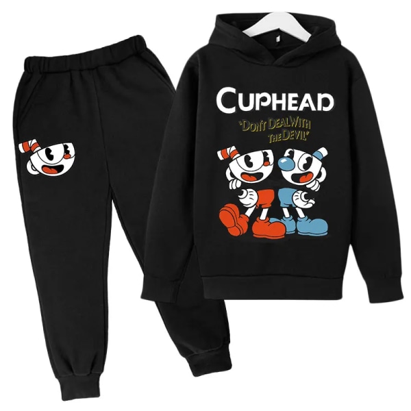 Kids Game Cuphead hoodie bomull Barn hoodies byxor tvådelade barnkläder set 4-14 år barn kläder Barn hoodies 1 11T-12T