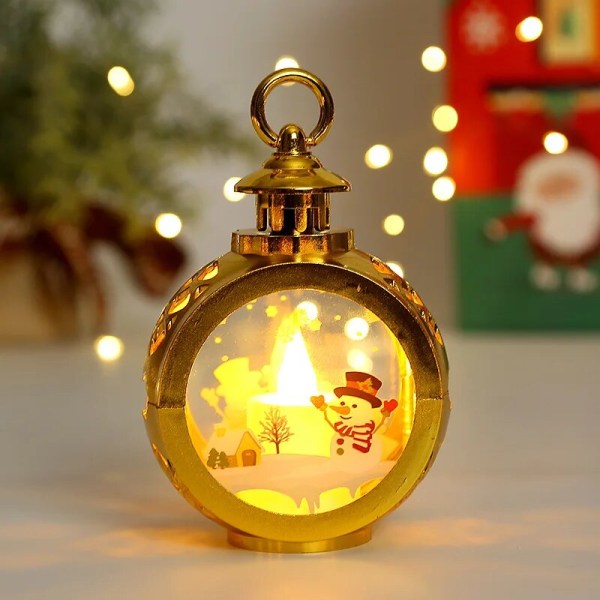 Christmas Led Candle Light Bärbar jullykta Santa Claus Snowman Retro Candle Flameless Led Christmas Candle Light F