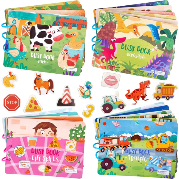 Montessori upptagen bok för barn Klistermärke Tyst bok Baby Tidig pedagogisk leksak småbarn Matchande pussel Spel Lärleksaker Presenter Farm
