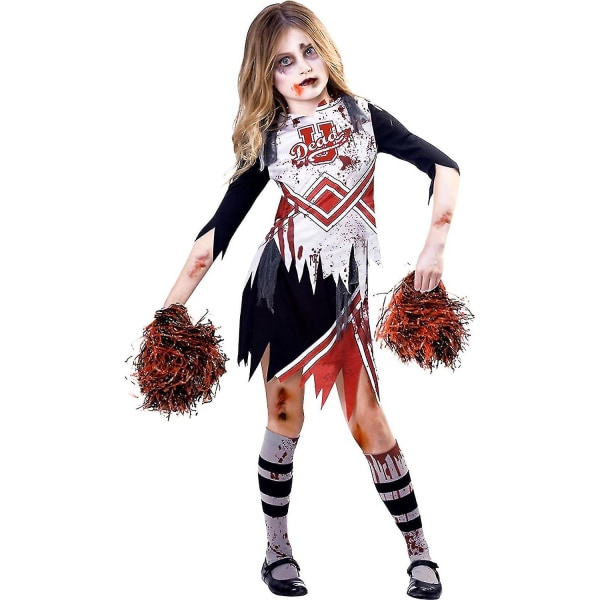 Ny design Childs Zombie Cheerleader Fancy Dress Halloween High School 11 12 years