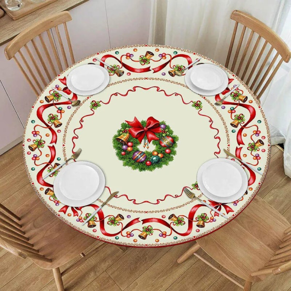 God Jul Duk Hellebore Blommor Julstjärna Röda Bär Xmas Duk Dekorativt för Holiday Home Party Bröllop Style 1 Suitable 150cm table