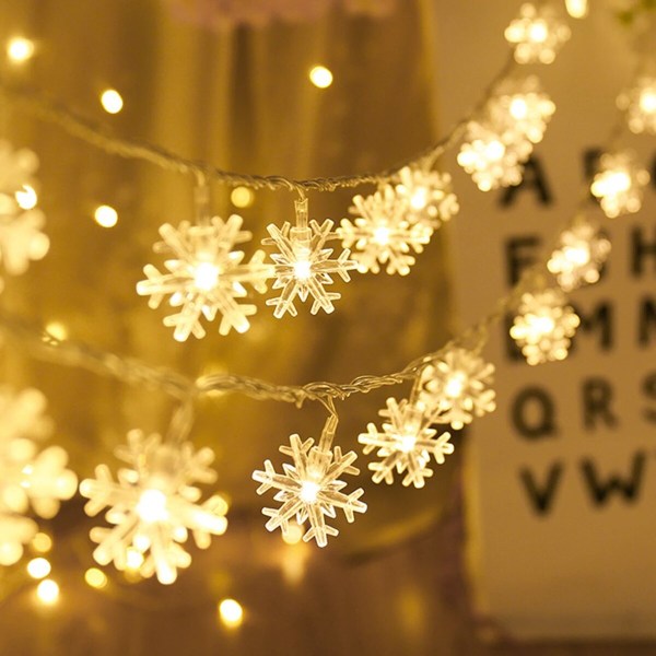 Snowflake LED String Lights God Jul Hemdekorationer 2023 Julgransprydnader Julklappar Nytt År 2024 2 3M 20LED