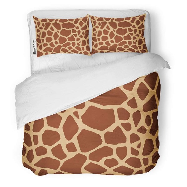 3- set sängset mönster giraff abstrakt hud Safari Connect Dots cover med 2 örngott