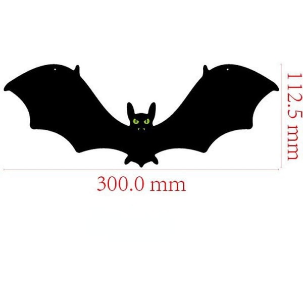 Halloween Svart Fladdermushänge Utomhusfest Innergårdsvägg Trädhängande Glödande ögon Big Bat Halloween Dekoration 2023 Heminredning 2pcs middle bats
