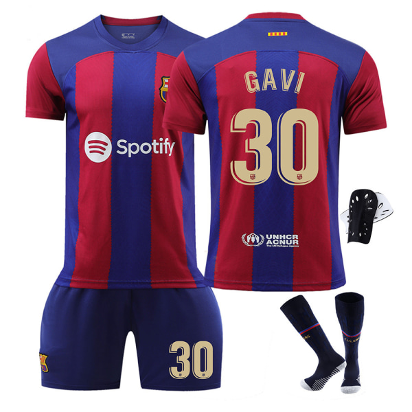 23-24 Barcelona hemma Gaviria nr 30 tröja (med strumpor skydd) Gaviria No. 30 L