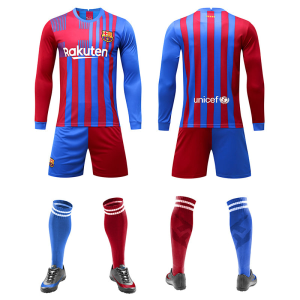 Höst och vinter långärmad Barcelona hemmafotboll sport fotboll träningskläder L