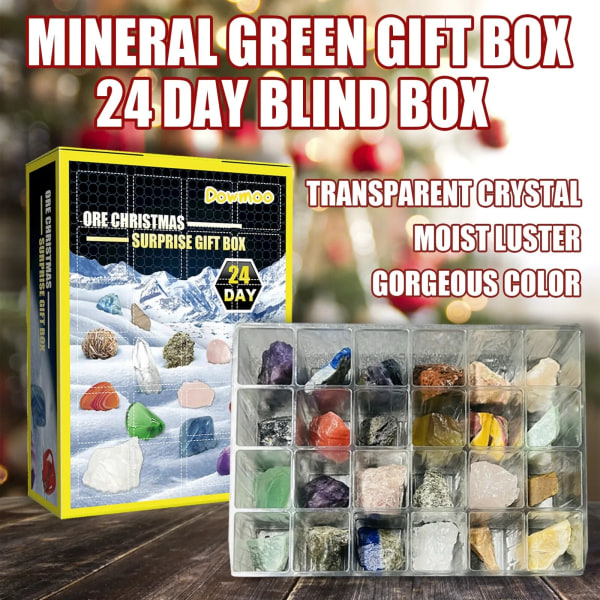 Juladventskalender Blind Box 2023 Gemstone Doll Collection Count Down to Christmas Rocks Minerals Doll Advent Calendar 1