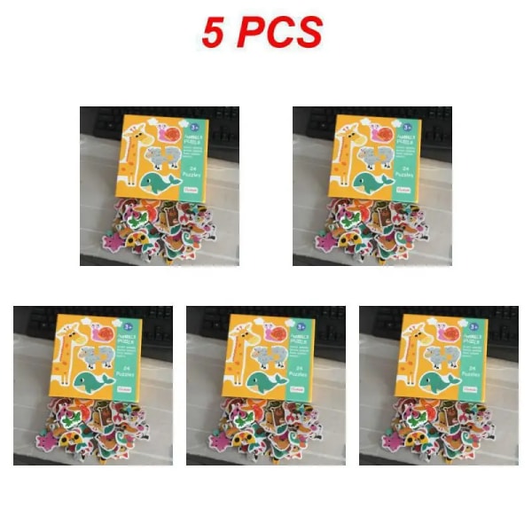 1~5st Barn Matchande Pussel Djurtransport Frukt Grönsaker Tidiga inlärningsleksaker för barn Barn Pedagogisk leksak Style A 5pcs