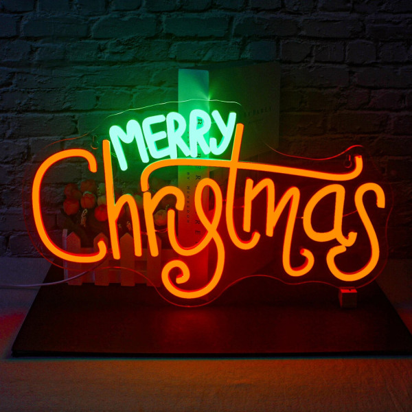 God Jul Neonskylt Led Neonljus Väggdekor USB Light Up Skylt Sovrum Hem Fest Juldekorationer Familj Barn Presenter USB Christmas tree