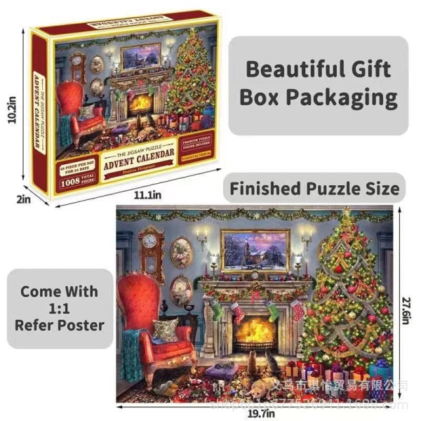 Creative 24-box pussel blind box röd jul 24-dagars överraskning gissande blind box liten present