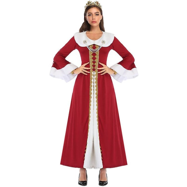 Kvinnors medeltida dräktklänning över långa klänningar Cosplay Retro Klänning, Kungsdräkt för män WOMEN L