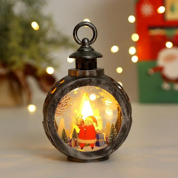 Christmas Led Candle Light Bärbar jullykta Santa Claus Snowman Retro Candle Flameless Led Christmas Candle Light G