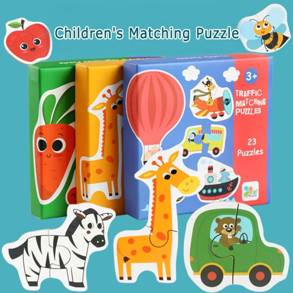 1~5st Barn Matchande Pussel Djurtransport Frukt Grönsaker Tidiga inlärningsleksaker för barn Barn Pedagogisk leksak Style C 1pc
