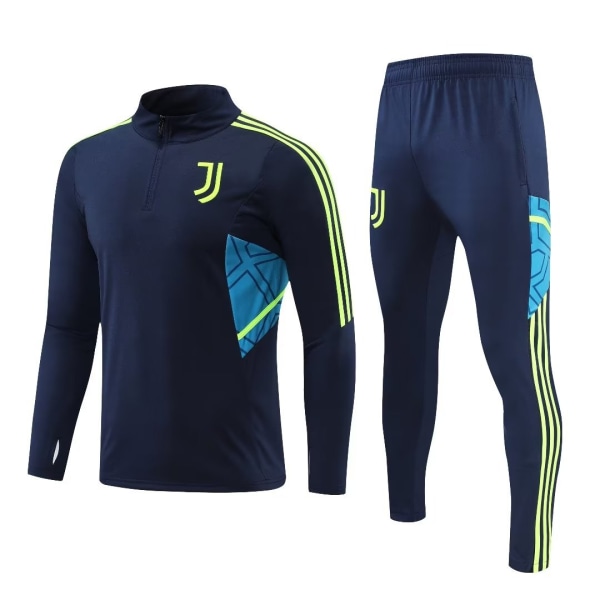 Långärmad fotbollströja för män Juventus Royal Blue Fotbollsträningskläder Juventus L
