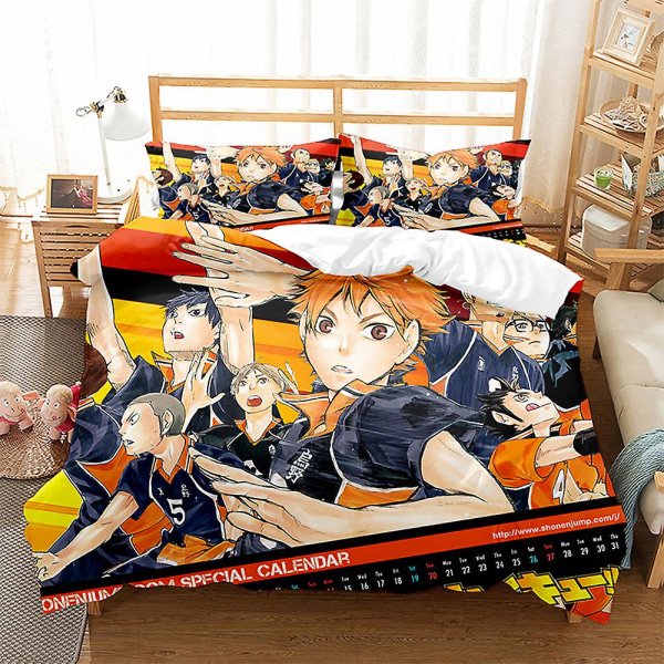 Haikyuu 3d- printed Sängkläder Set Cover Cover Örngott Barn Present Färg 1 US TWIN 173x218cm