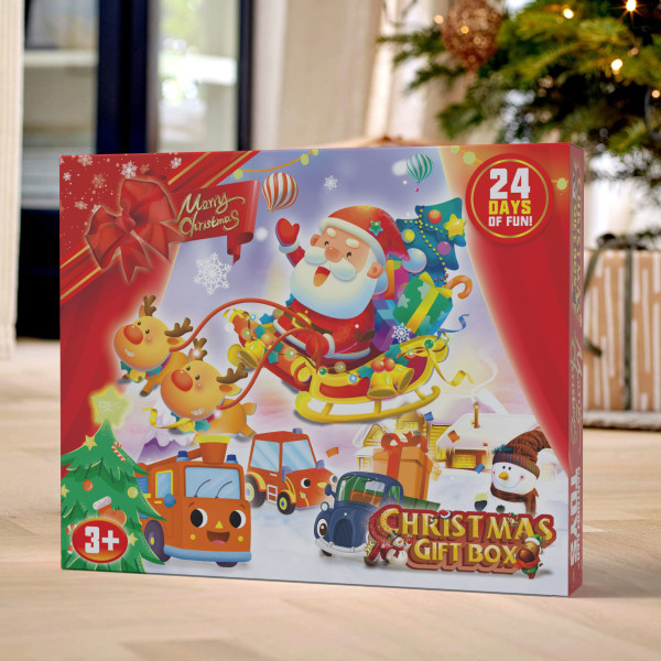 Christmas countdown kalender blind låda överraskning rivning leksak set pull back tröghet bil leksak blind låda style1