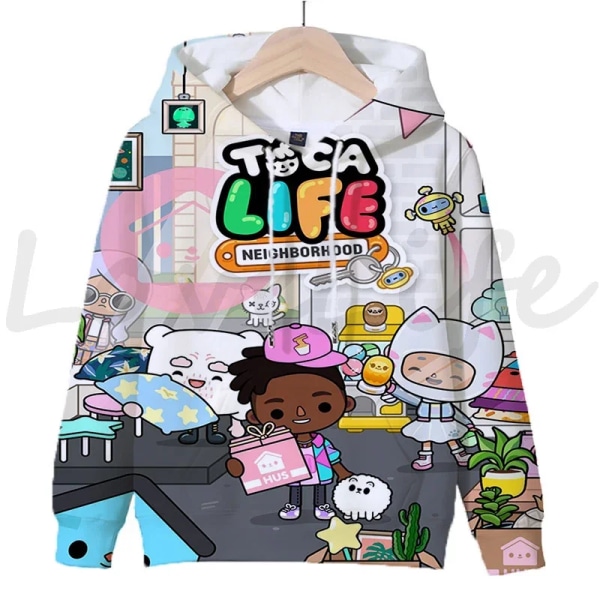 Toca Life World Luvtröjor för pojkar Flickor Långärmade tröjor Barn Sportkläder Barn Tecknade tröjor Hösttröjor Sudadera 8 kids-130(8T)