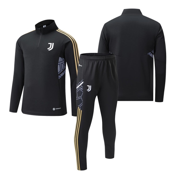 23 nya Juventus fotbollsträningströja långärmad vuxen ståkrage med halv dragkedja höst- och vintertröja Juventus 2XL [height: 175-180cm]]