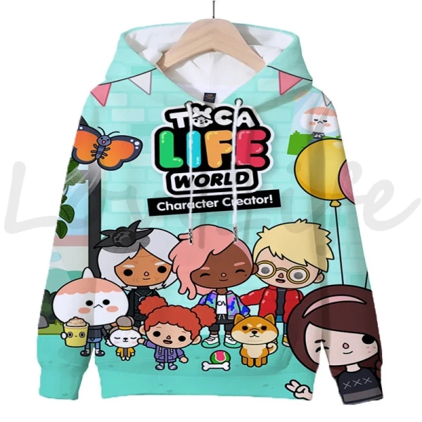 Toca Life World Luvtröjor för pojkar Flickor Långärmade tröjor Barn Sportkläder Barn Tecknade tröjor Hösttröjor Sudadera 5 kids-100(3T)