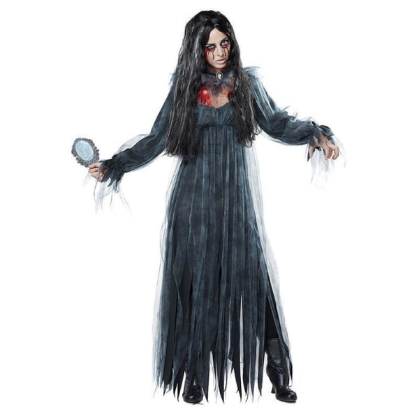 Halloween kostym spöke brud häxa vampyr cosplay prestanda spel kostym skräck demon kostym ghost bride M