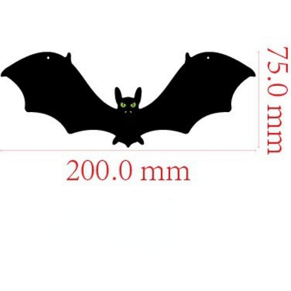 Halloween Svart Fladdermushänge Utomhusfest Innergårdsvägg Trädhängande Glödande ögon Big Bat Halloween Dekoration 2023 Heminredning 4pcs little bats