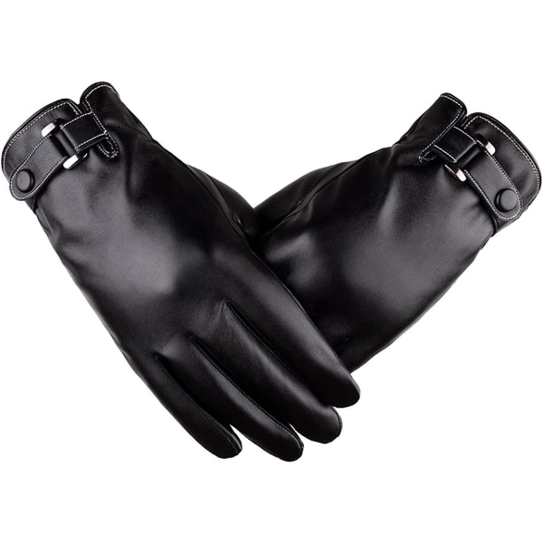 Crday Winter Gloves Pekskärmshandskar för män, simulerade tvättade läderhandskar, höstpresent