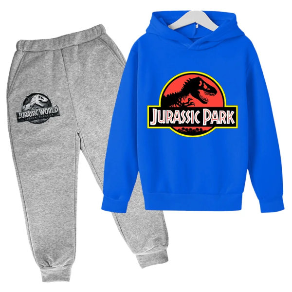 Jurassic Park Dinosaurier Barnkläder Huvtröjor + Set Pojkar Flickor Semesterpresent Sweatshirt Vår Höst Kappa Sportdräkt Green 130cm