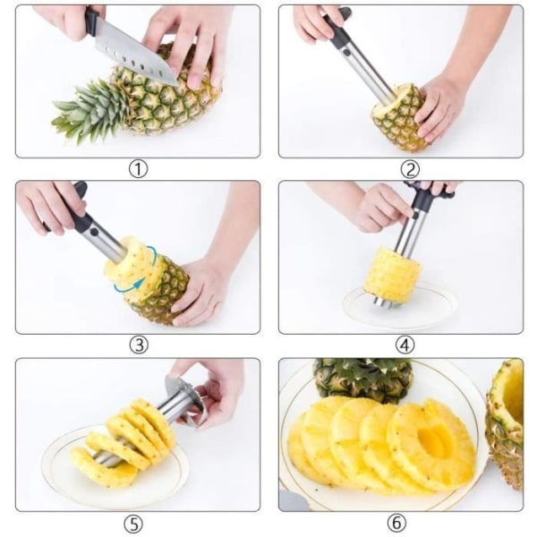 VOLY®Ananasskärare Ananasskärare Corer Slicer Skalare, Ananas Slicer Stam Remover Skärverktyg