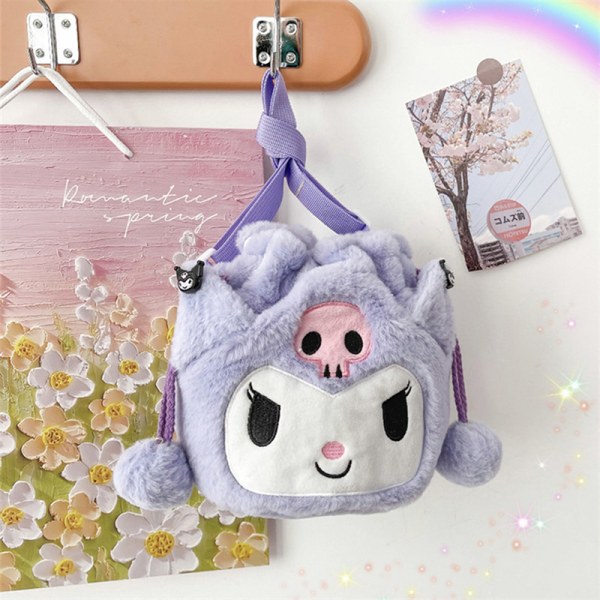 Plysch Sanrio-väska Kuromi Melody Cinnamoroll fylld ryggsäck Purple