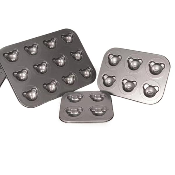 Bear Baking Form Pan Non-Stick Carbon Steel DIY Cake Form Tool 6 Hole