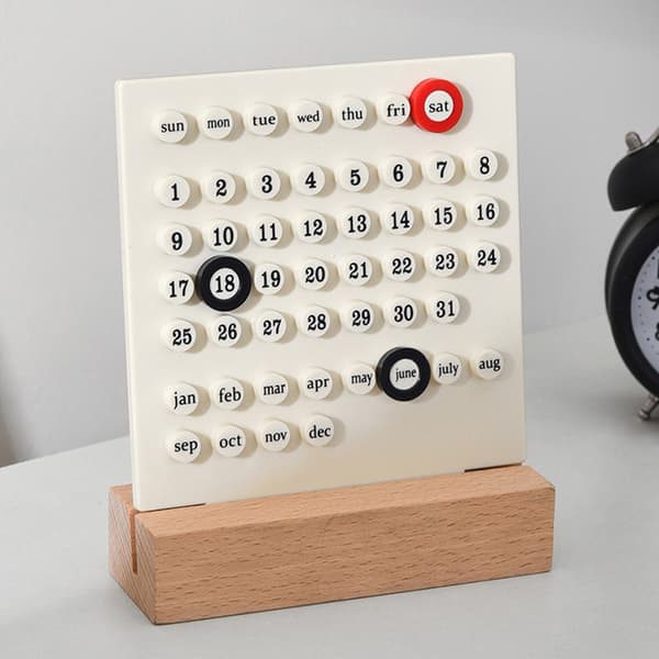 Creative Time Table Calendar Manual Akryl Skrivbordskalender White