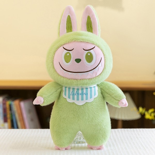 28cm Labubu Plyschdocka Kawaii Mjukisdjur Mjuk Figur Modell Bi Light green