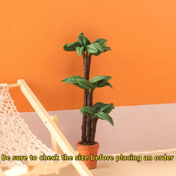 1:12 Dollhouse Miniatyr Potted Fortune Tree Pot Bonsai