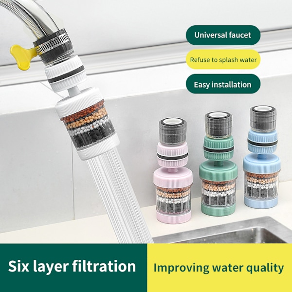 1st 6-lagers vattenfilter Kranrenare Universal Green