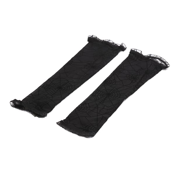 Spider Web Arm Sleeves Handskar Dress Up Halloween Accessoar