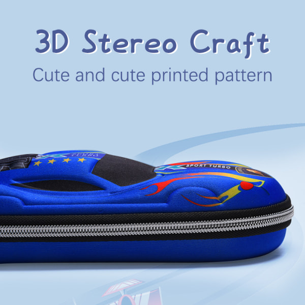 3D Racing Car Pennfodral EVA Vattentätt case Blue