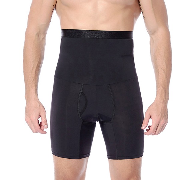 Mäns hög midja smala mage Contour Shaper gördel byxor Black 3XL