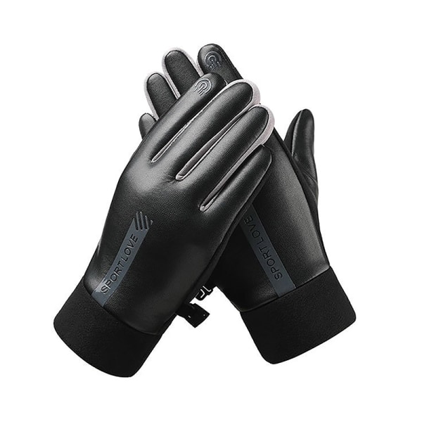 1 par vinterhandskar varma handskar Vattentäta halkfria handskar Black