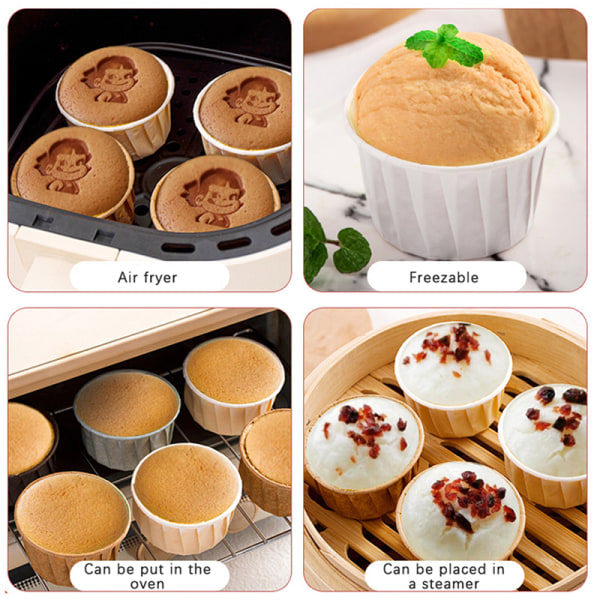 50st Muffins Desserthållare Cupcake Liner DIY Cake Cup White