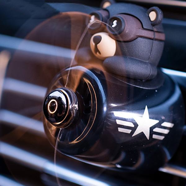 Bear Pilot Air Freshener Roterande Propeller Utlopp Doft Black