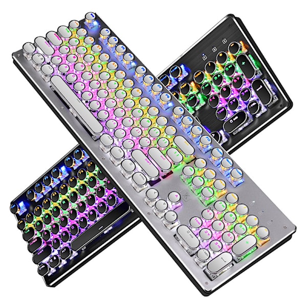 104 nycklar Retro Runda Keycaps Double Shot DIY mekaniskt tangentbord Black upgrade