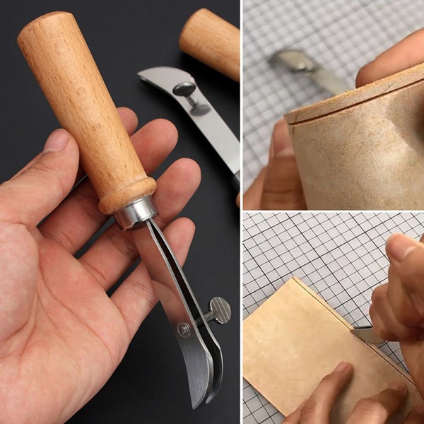 Justerbar kantsöm i läder Groover Läder Craft Groove 19cm