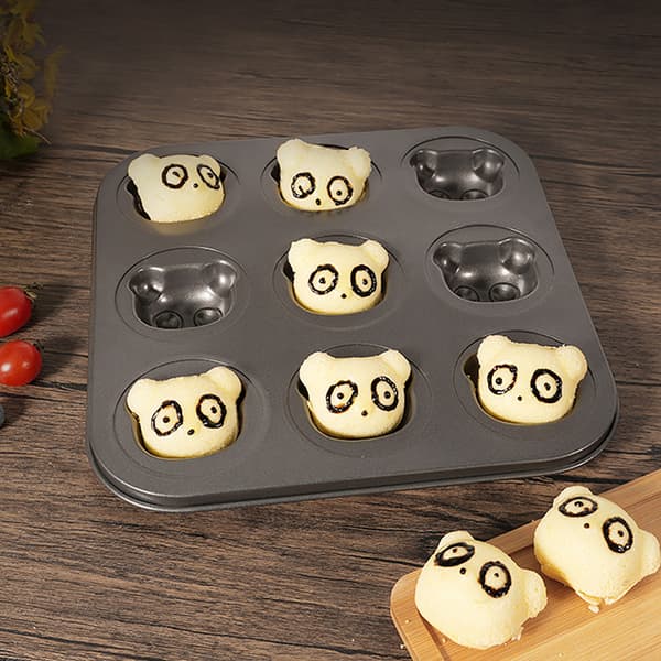 Bear Baking Form Pan Non-Stick Carbon Steel DIY Cake Form Tool A 9 Hole